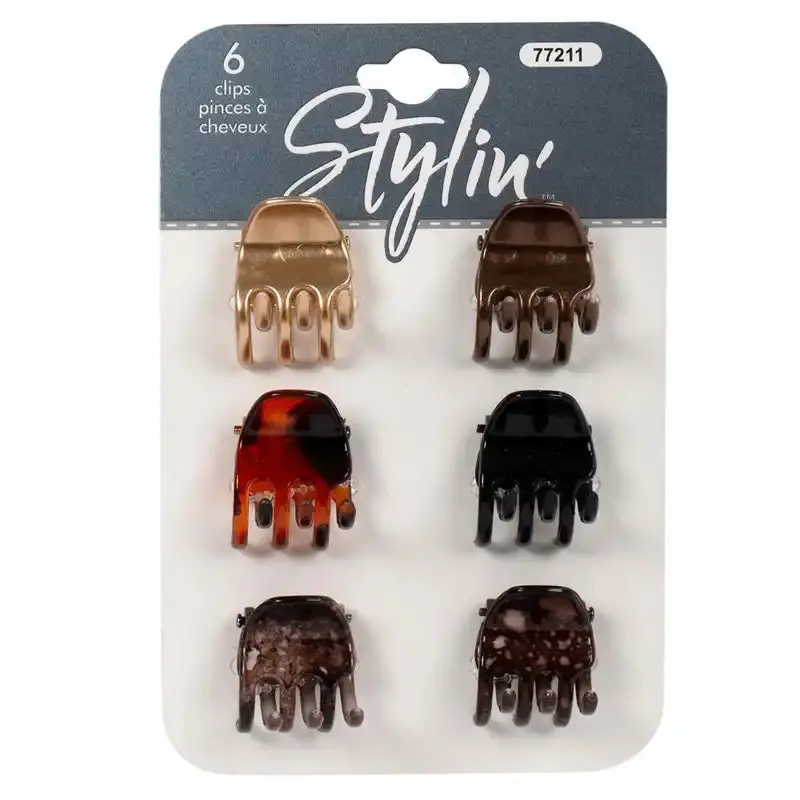 Stylin' Assorted Mini Hair Claws - 6Pk 1