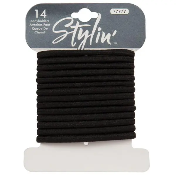 Stylin' Black Ponyholders 14Pk 1