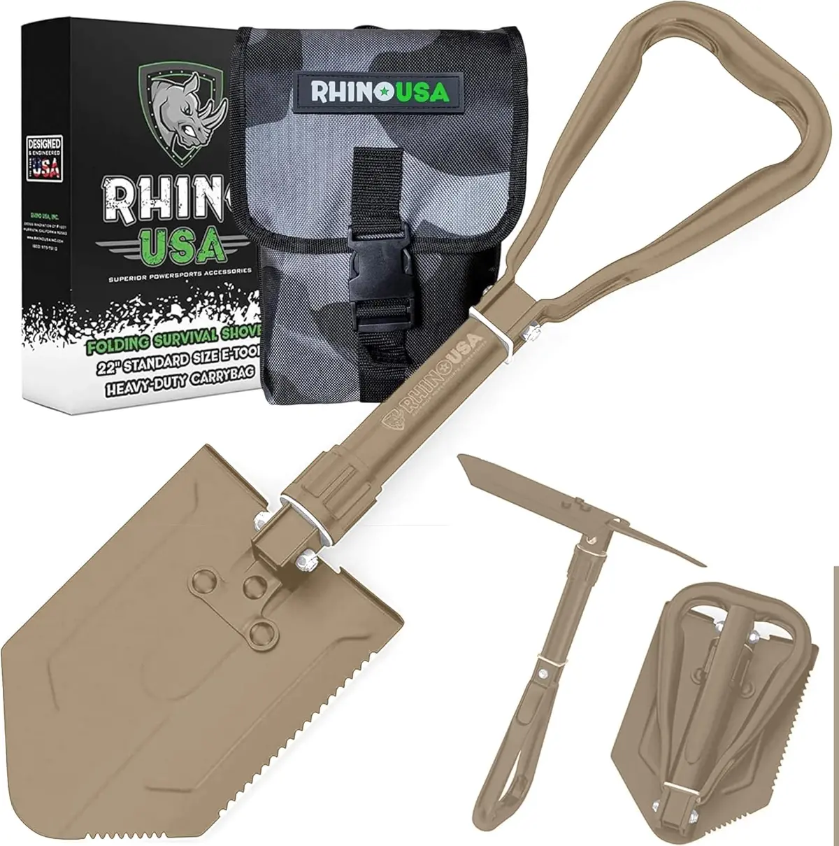 Folding Survival Shovel W/ Pick 2