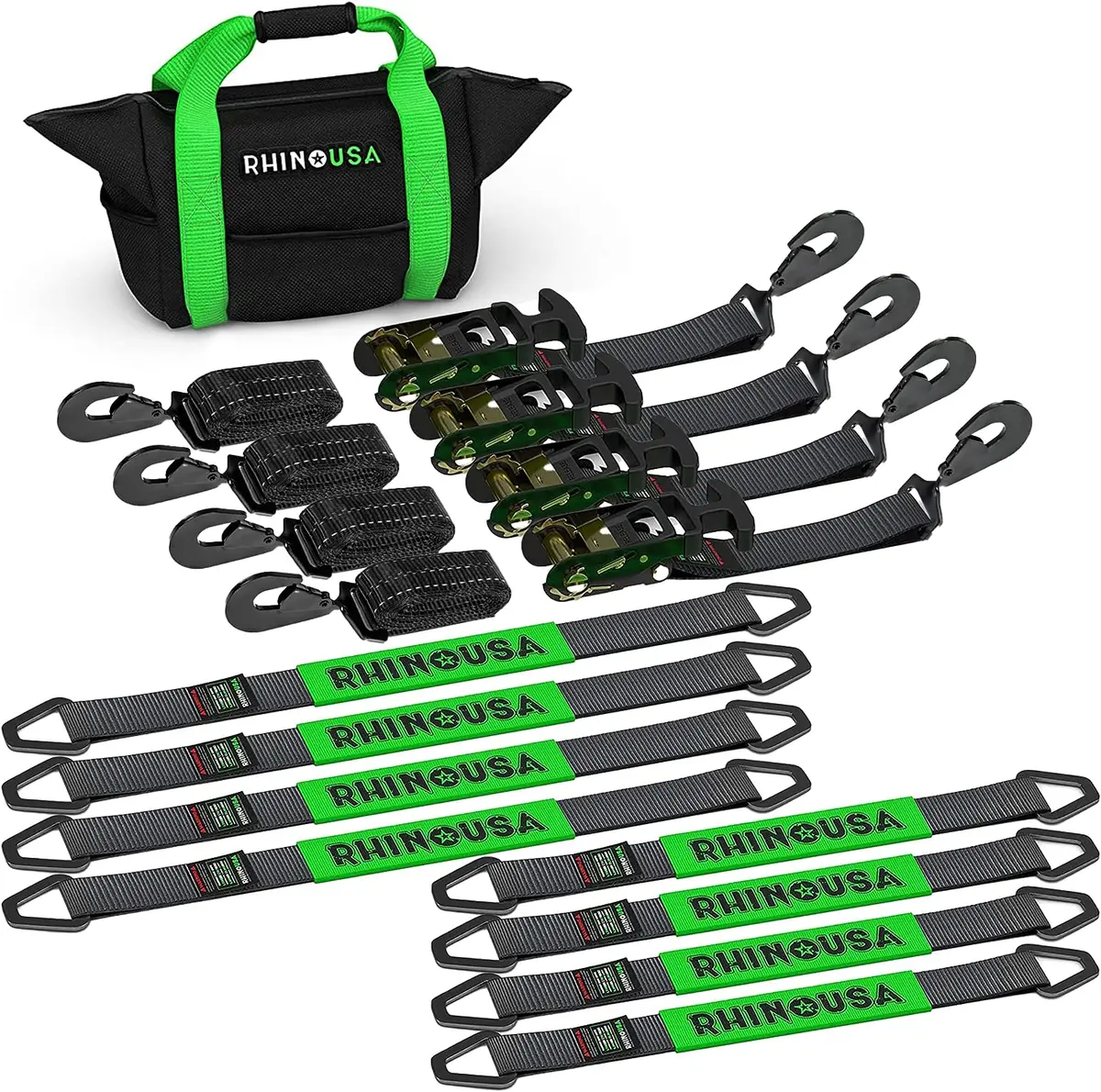 2" X 8' Vehicle Tie-Down Kit (Snap-Hooks) 1