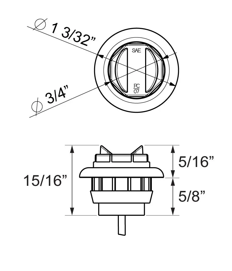 Mcl11akb 3/4" Marker/Clearance Light 2