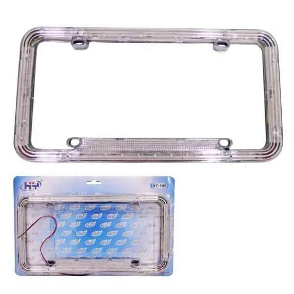 Marco Portaplaca Luz Led Blanco 1