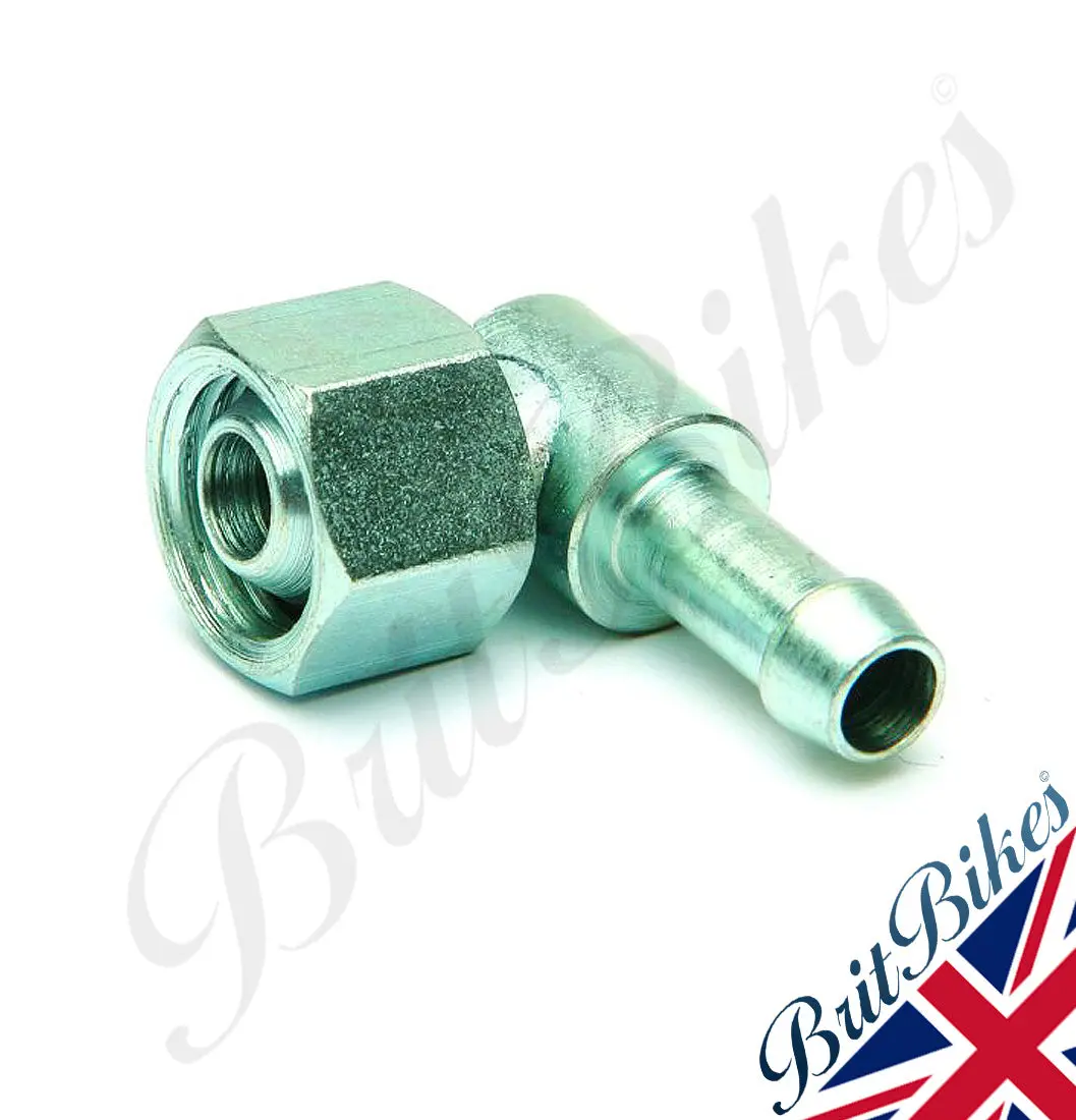 90 Degree 1/4'' Elbow - Hose Fuel Line Oil Pipe Spigot - Bsa Norton Triumph 1