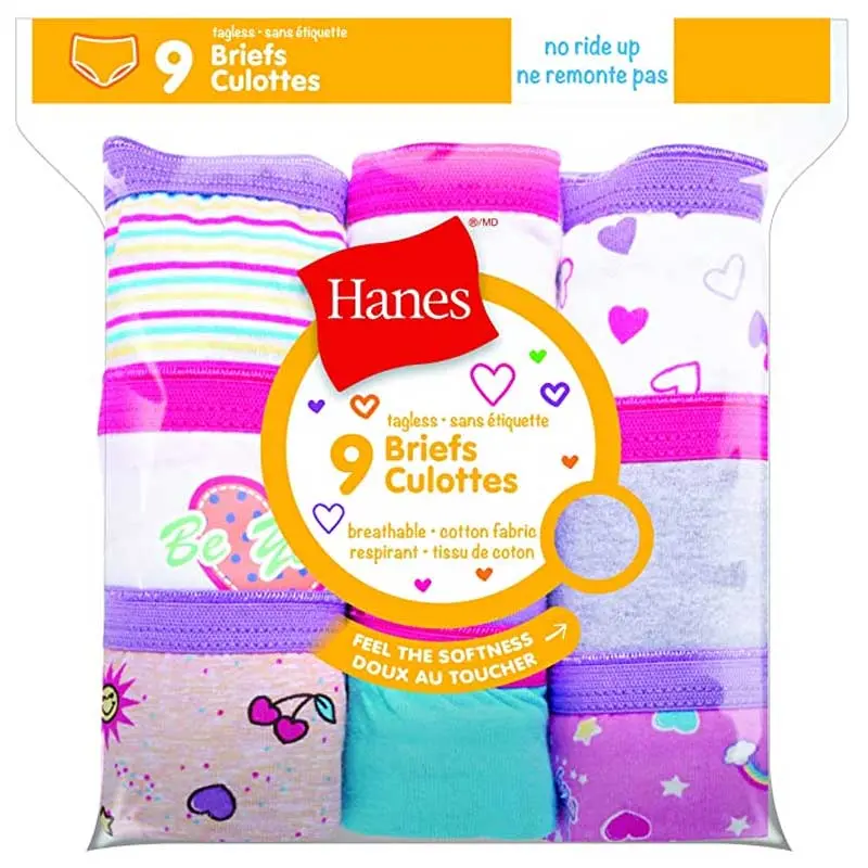 Hanes Girls 9 Pack Briefs 1