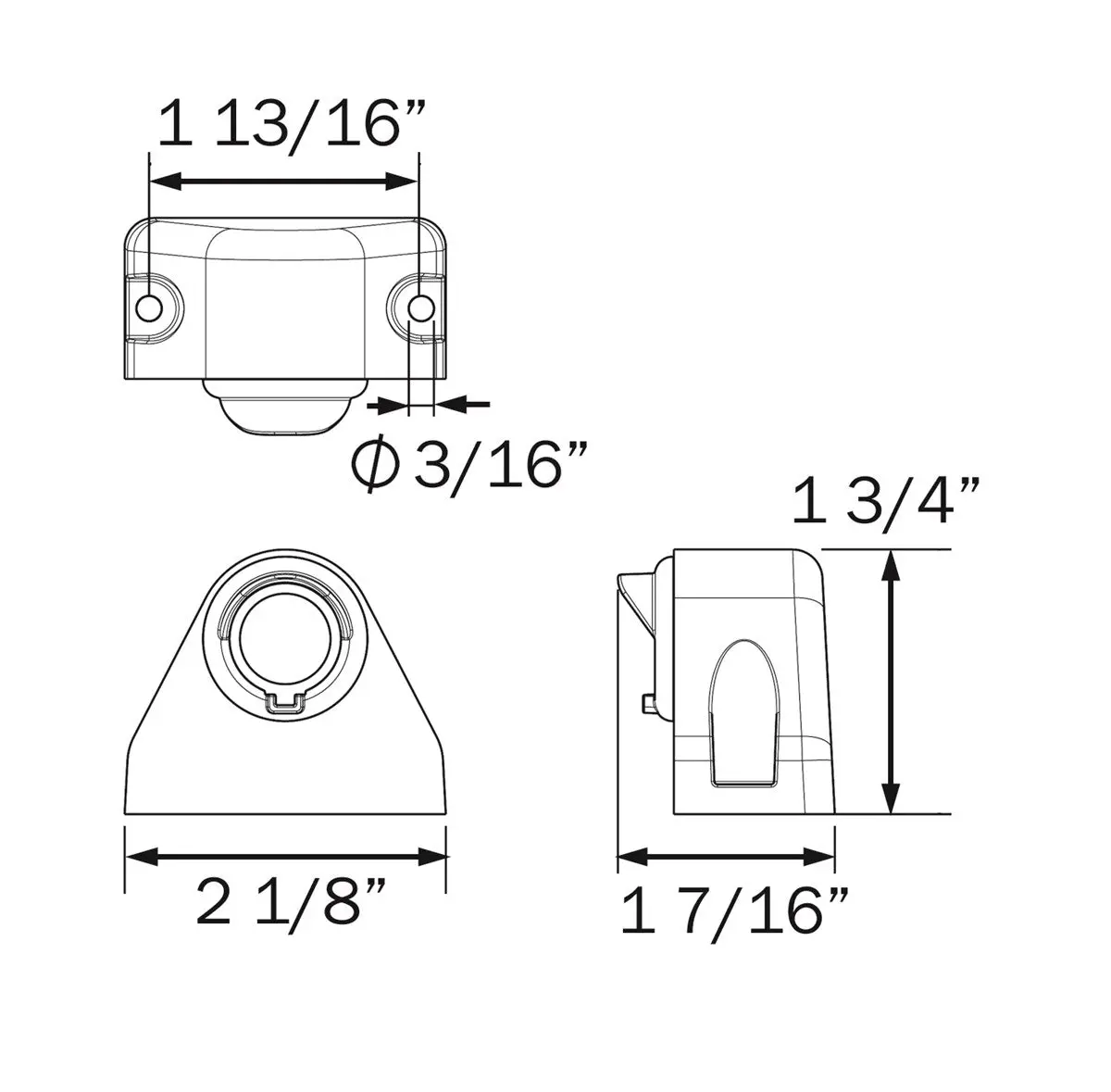 A12b2lpb Vertical Bracket For 3/4" License Light 2
