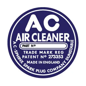 Ac Air Filter Decal Tr2/Tr3 1