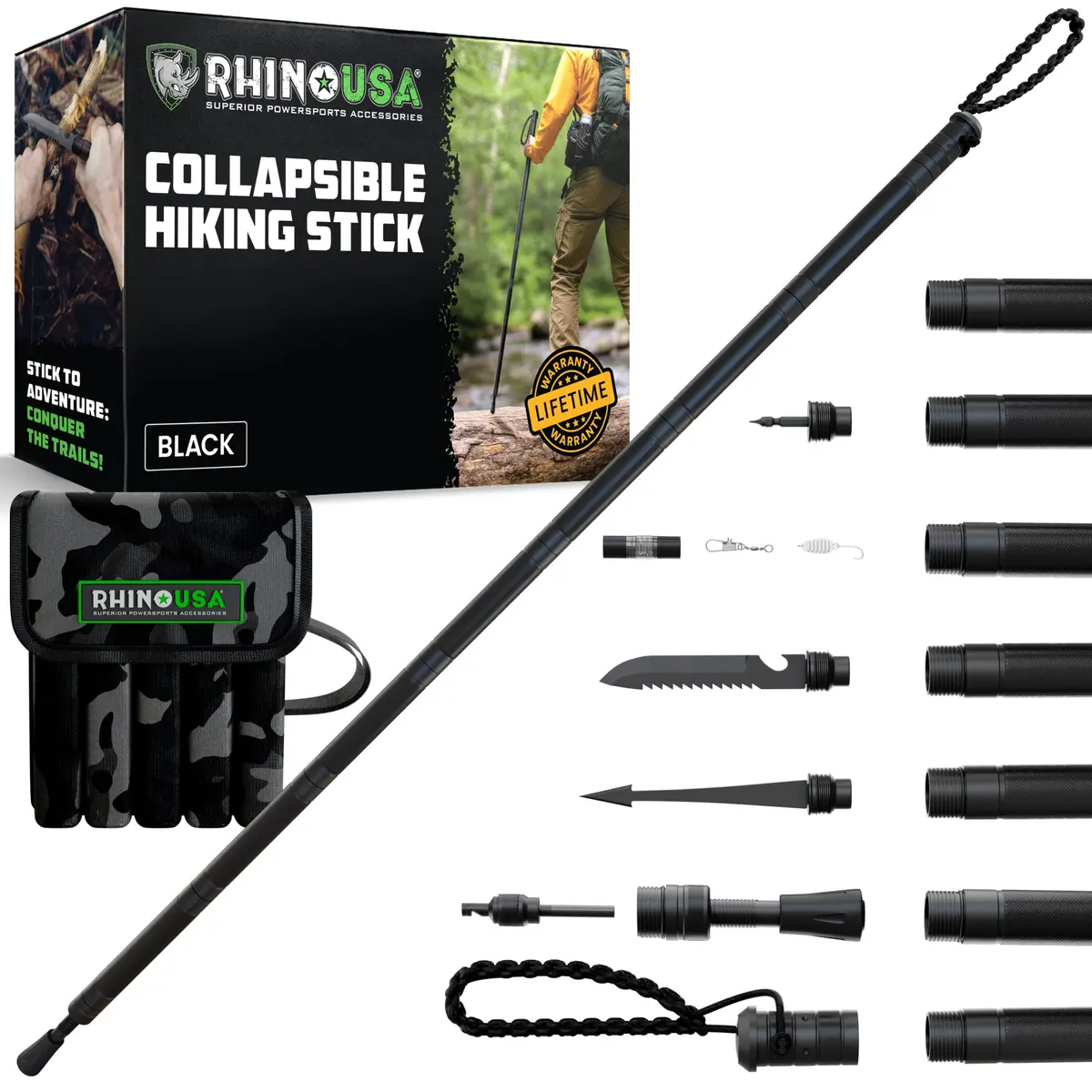 Tactical Hiking Stick W/ Integrated Survival Kit 1