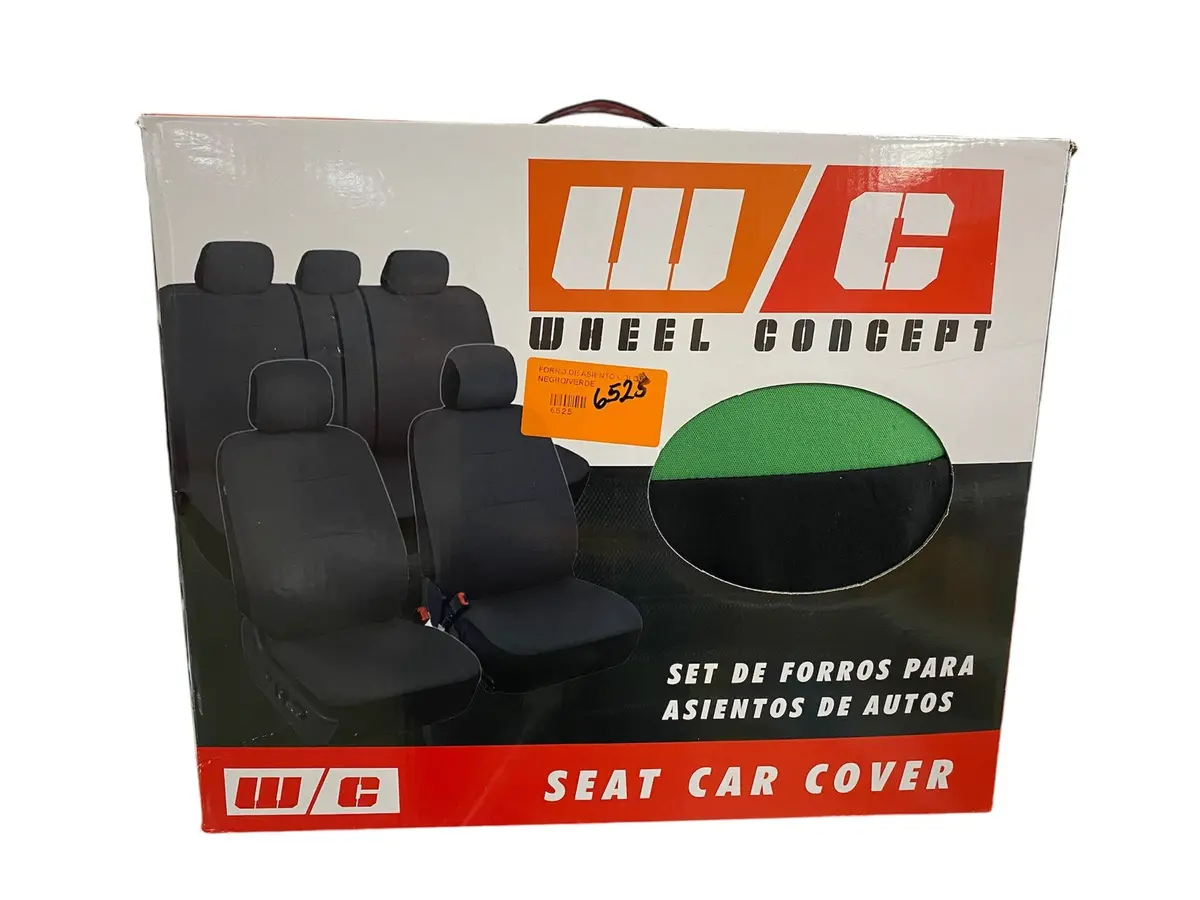 Forro De Asiento Poliester Negro/Verde 1