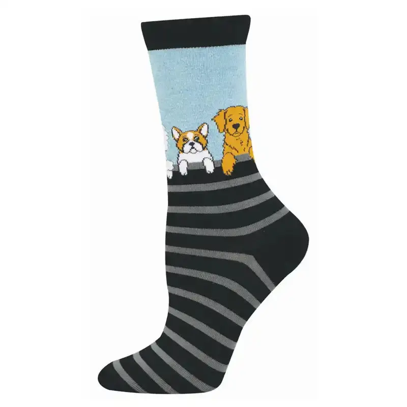 Women's Bamboo Socks - Dog Gone Stripes 1