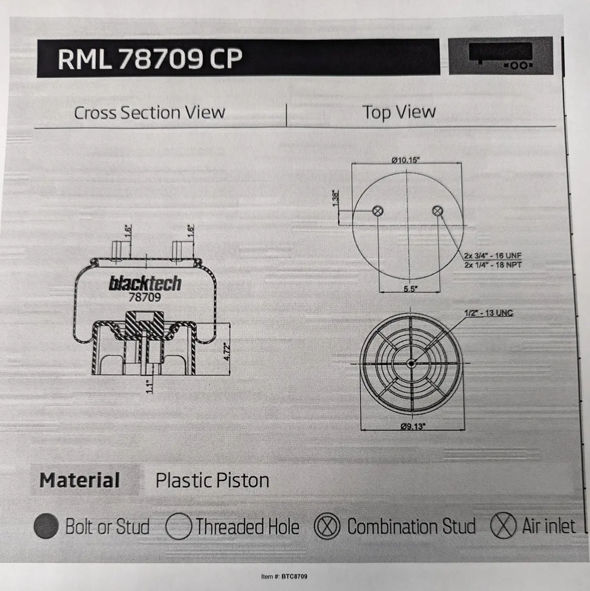 Btc8709 Air Spring Rolling Lobe 1