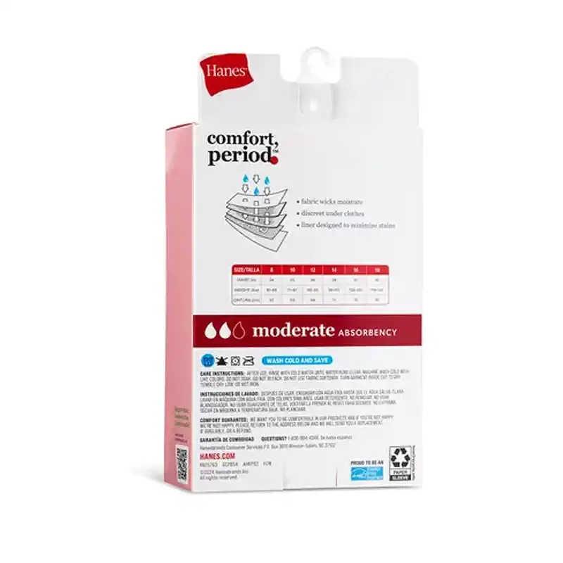 Hanes Comfort, Period. Girls 2 Pack Hispters 3