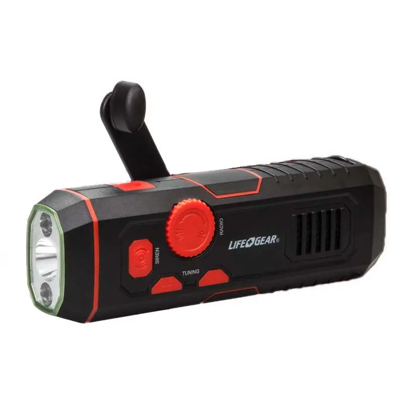 Storm-Proof Crank Powered Radio Flashlight 1