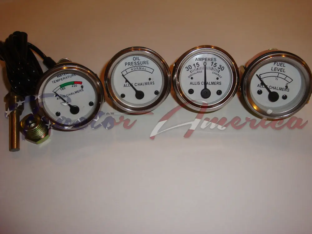 Oil Pressure Fuel Temp Amp Gauge Set For Allis Chalmers Wd45 D15 17 19 Diesels 1