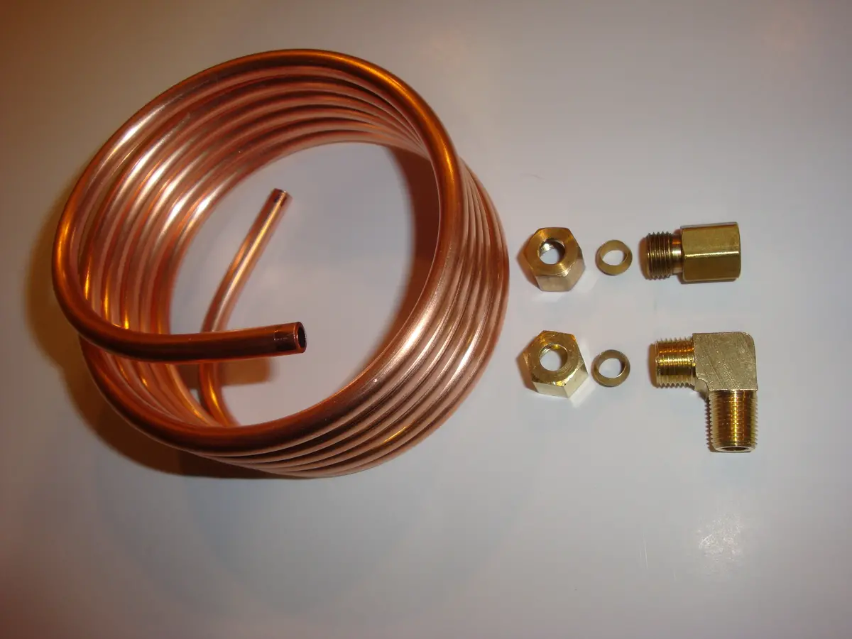 Tractor Oil Pressure Gauge Copper Tubing Line Kit 1/4" For Farmall H M Sh Sm Md 1