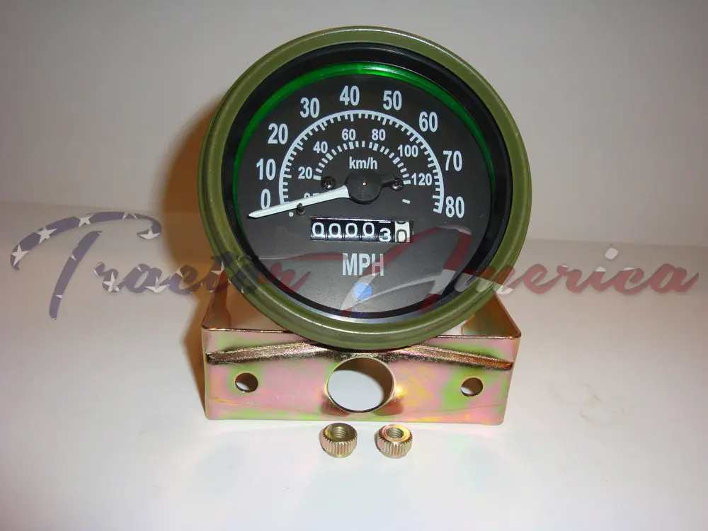 Speedometer Gauge For Willys Mb Jeep Ford Cj Gpw Olive Bezel 80 Mph 1