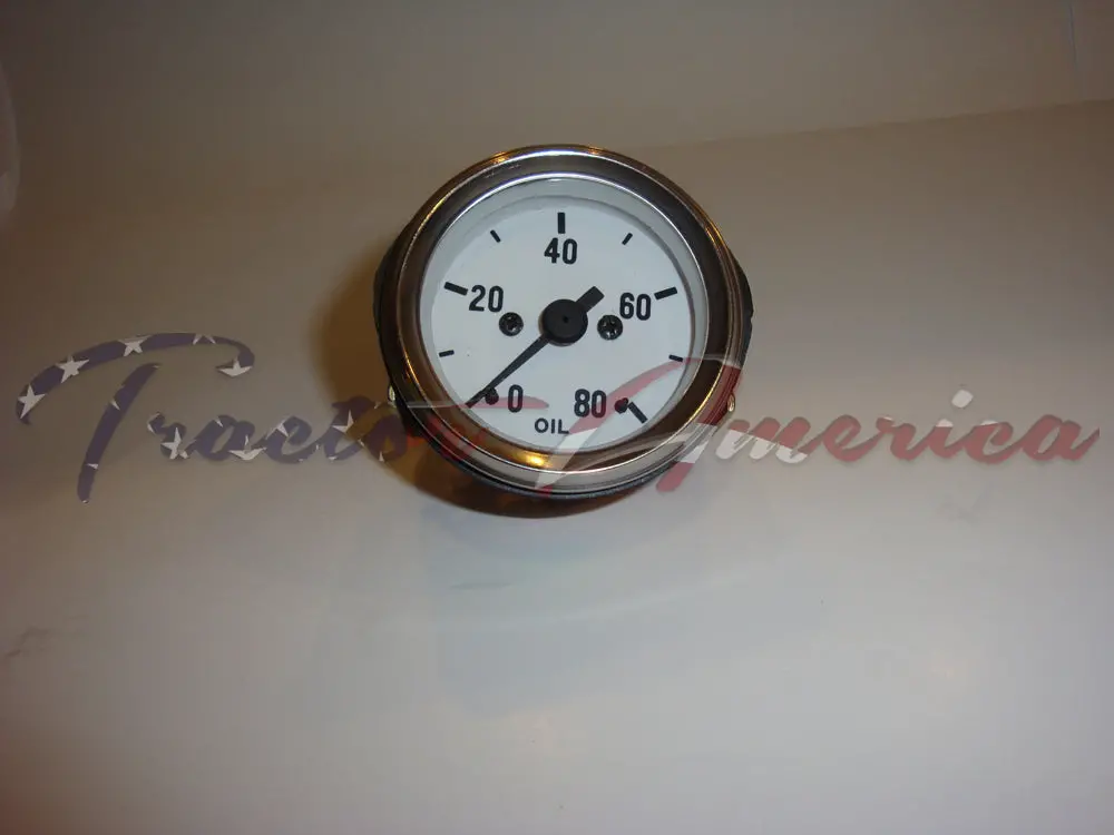 Oil Gauge 80 Psi Chrome Bezel White Face 1