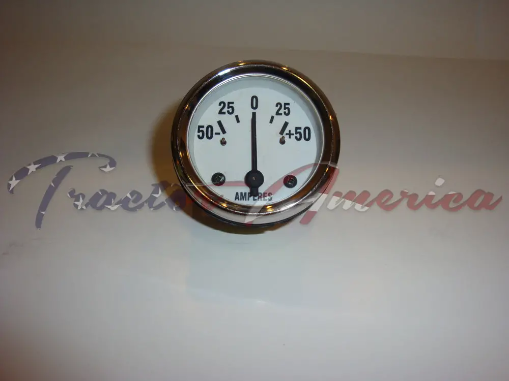 50 Amp Gauge Fits Willys Mb Jeep Ford Cj Gpw Chrome Bezel White Face 1