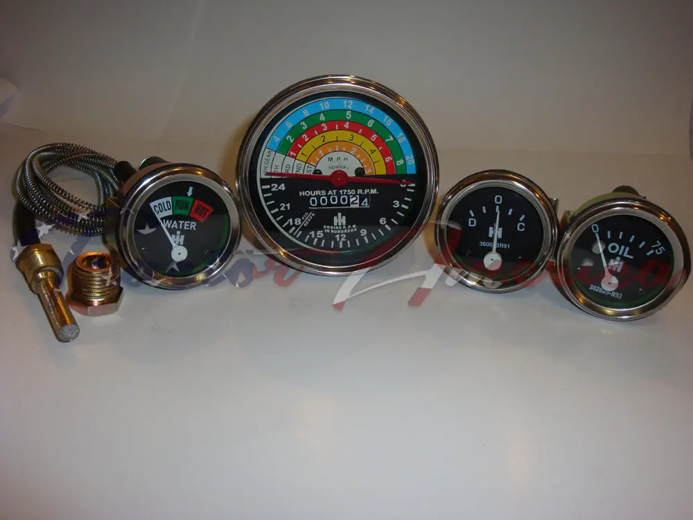 Tachometer Oil Amp Temperature Gauge Combo Set For Ih 300 350 Utility 1