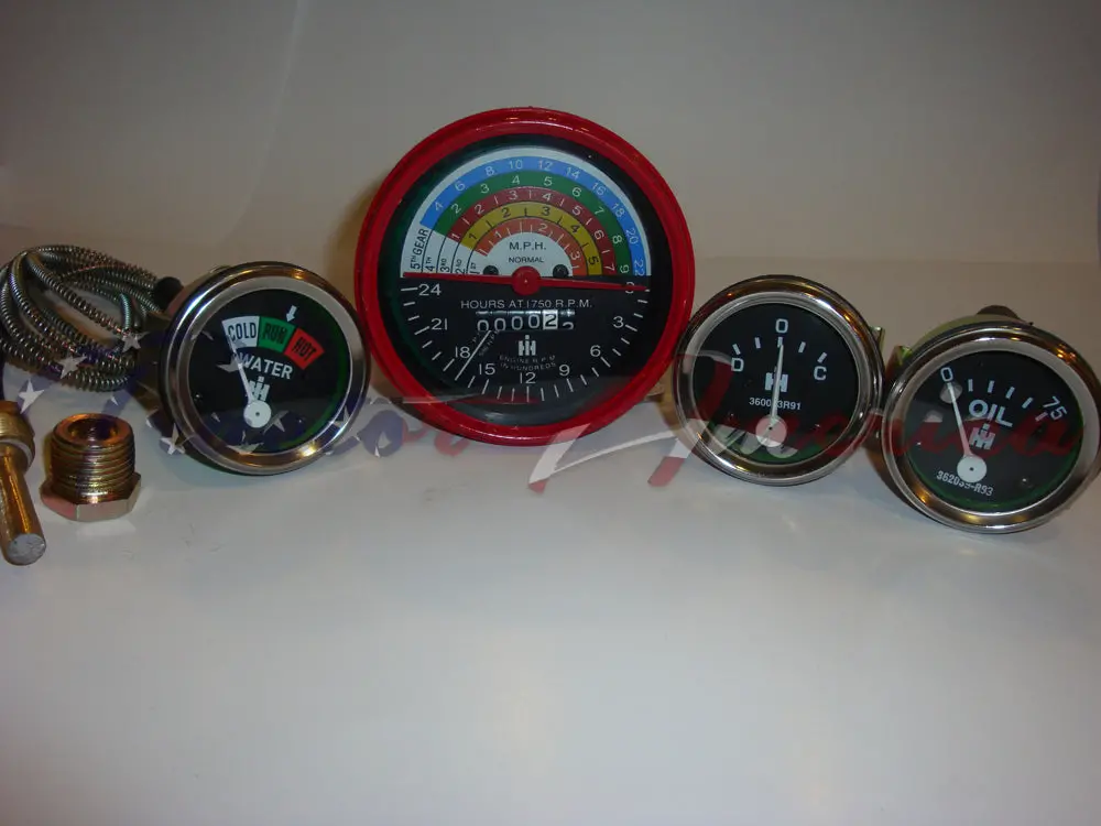 Temperature Tachometer Oil Amp Gauge Set For Farmall Ih 300 350 Row 2