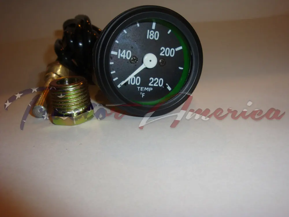 Temperature Gauge For Willys Mb Jeep Ford Cj Gpw / Black Bezel 1