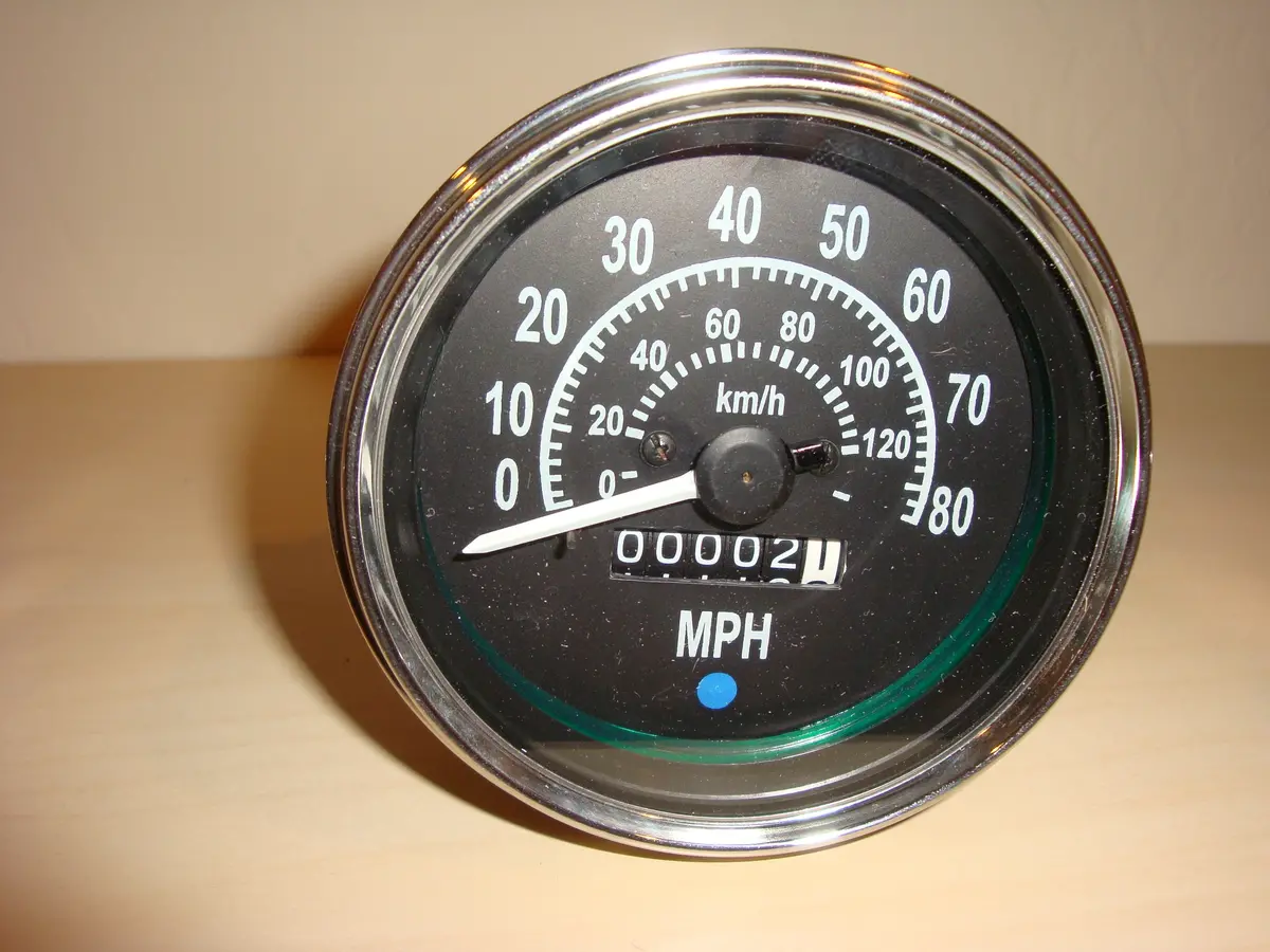 Speedometer Gauge For Willys Mb Jeep Ford Cj Gpw Black Dial Chrome Bezel 80 Mph 1