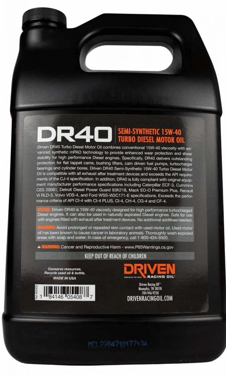 Dr40 Turbo Diesel Oil 15W-40 - 1 Gallon 2