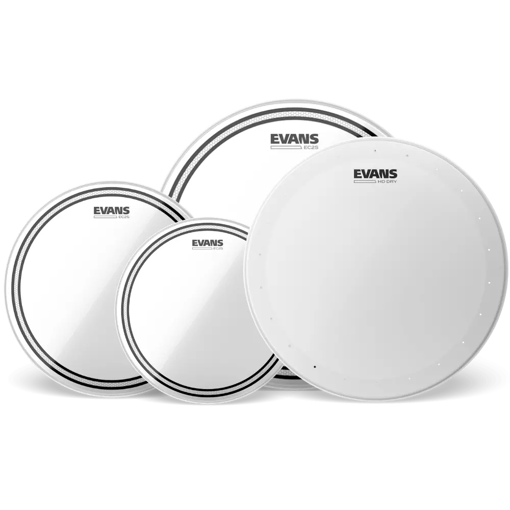 Evans Ec2s Clear Rock Pack + 14" Hd Dry Us 1