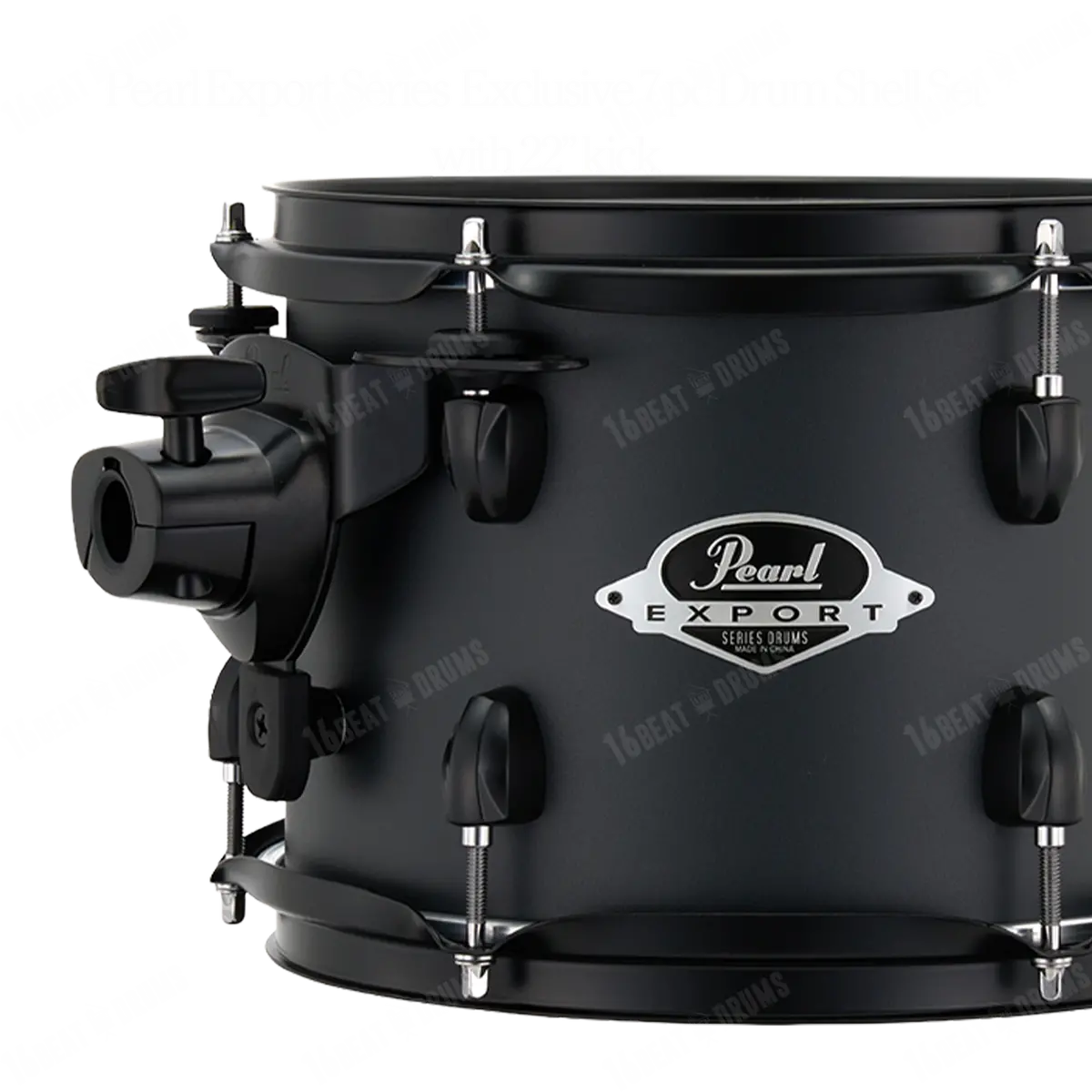 Pearl Drums Export Series Complete 7 Pc Drum Shell Set With 22" Kick Drum In Graphite Slate W/ Black Hardware Exx-727-S-P-N-C-866 1