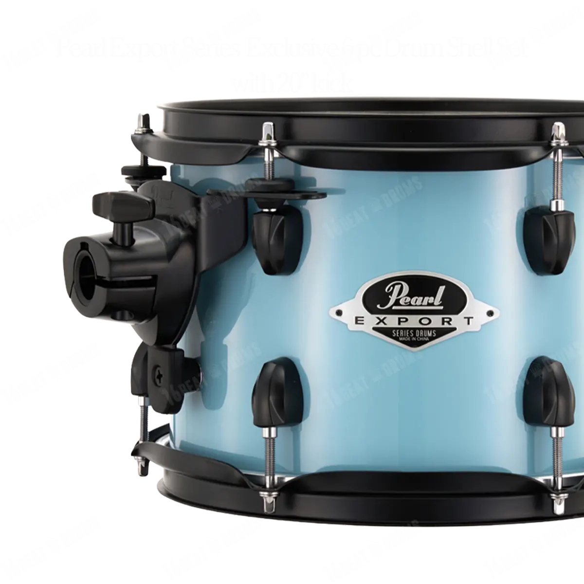 Pearl Drums Export Series Complete 6 Pc Drum Shell Set With 20" Kick Drum In Daphne Blue W/ Black Hardware Exx-706-P-N-C-869 1