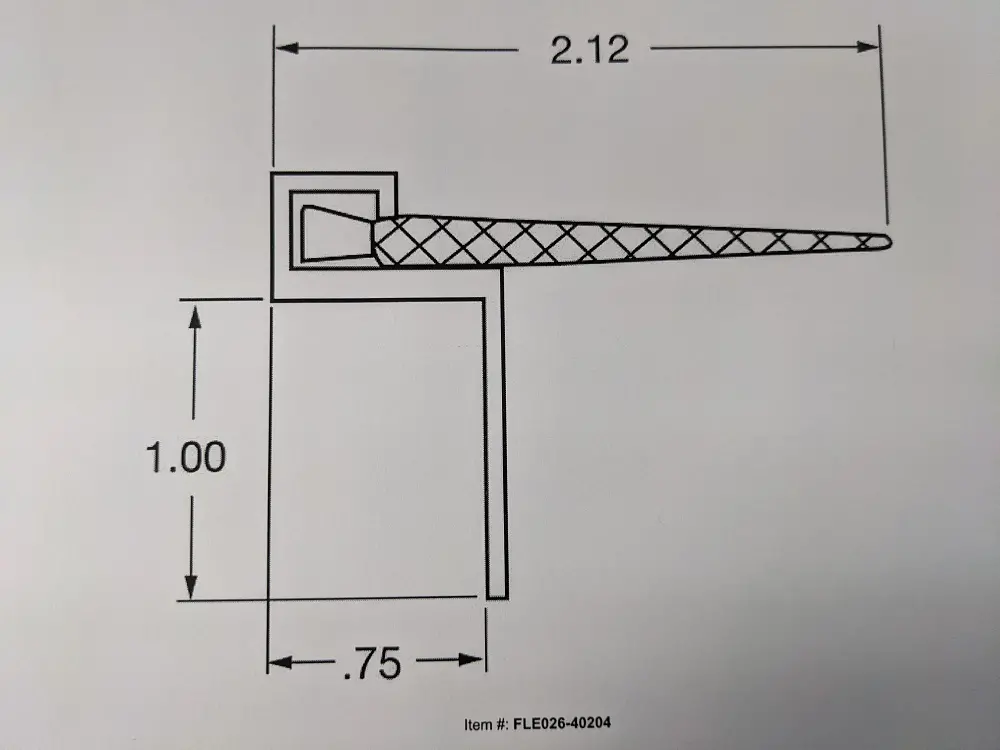026-40204 Door Seal Header Assm. 96" 1