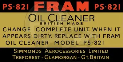 Fram Ps-821 Filter Decal 1