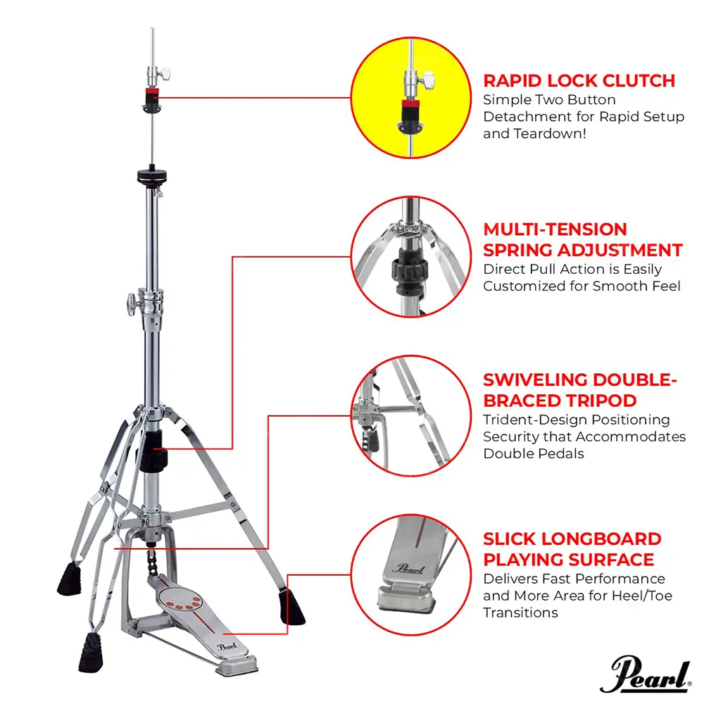 Pearl Hi-Hat Stand With Quick Release Rapid Clutch H-930Qr 2