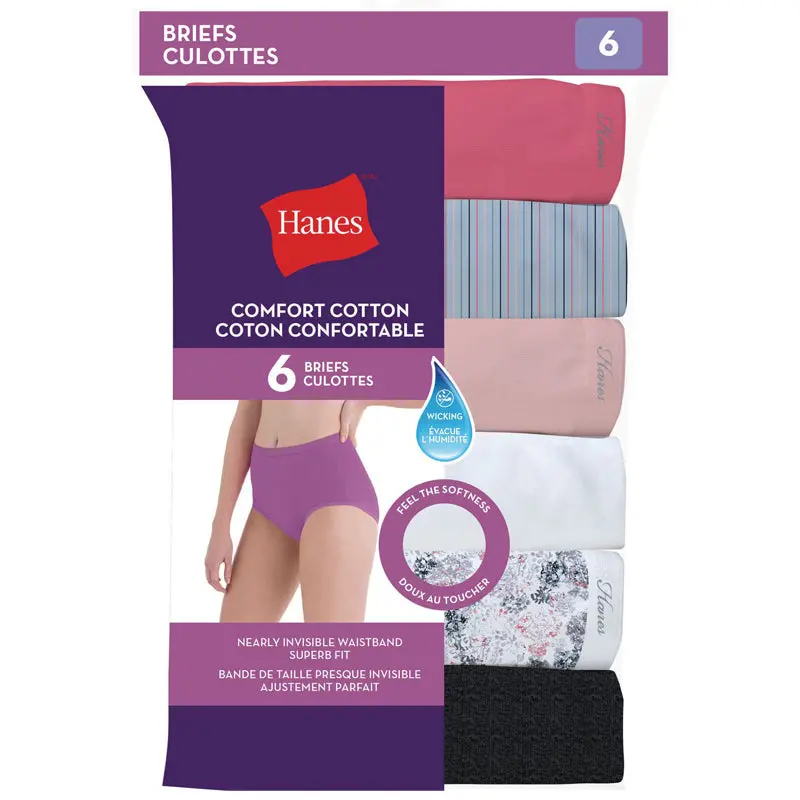 Hanes Ladies Comfort Cotton Briefs 6 Pack 1