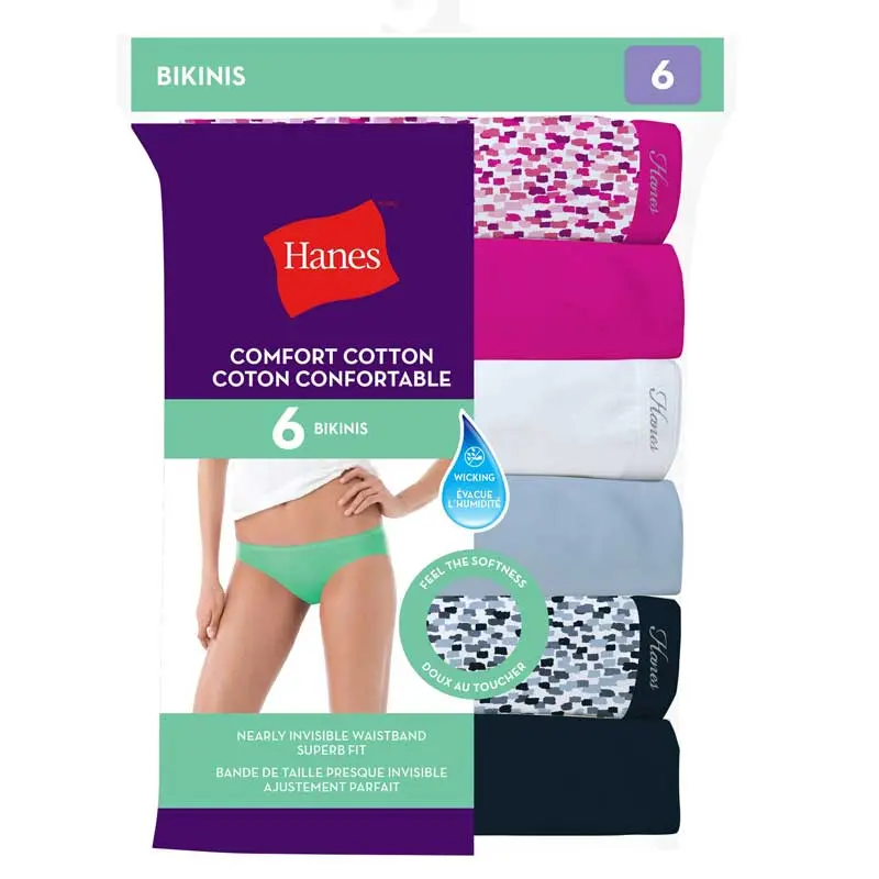 Hanes Ladies Bikini 6 Pack - Assorted 1