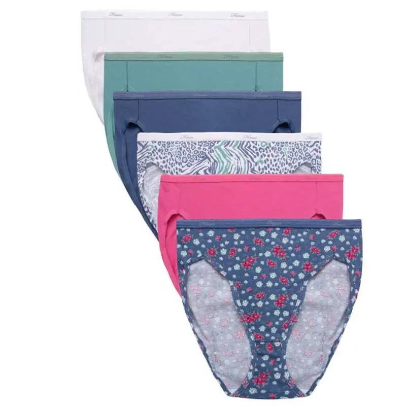 Hanes Ladies Comfort Cotton Hi-Cut 6 Pack 4