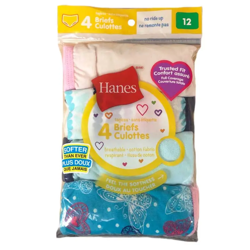 Hanes Girls 4 Pack Briefs 1