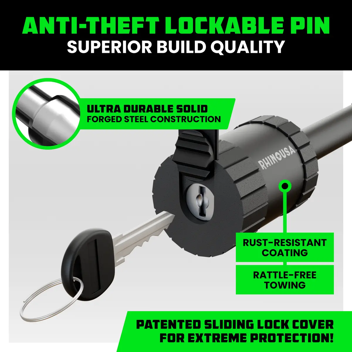 3" Locking Trailer Hitch Pin 2