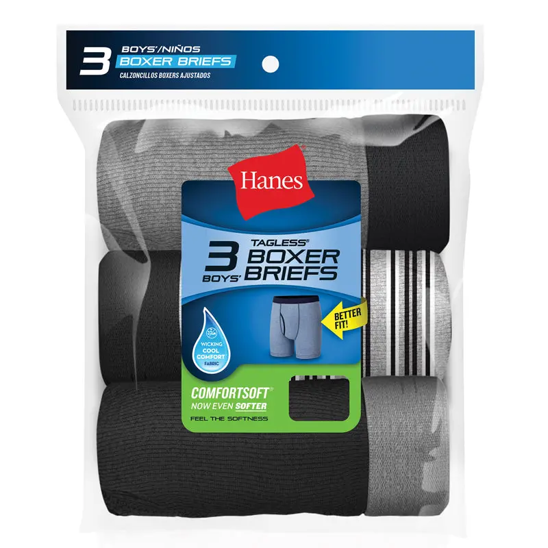 Hanes Boys 3 Pack Boxer Briefs 1
