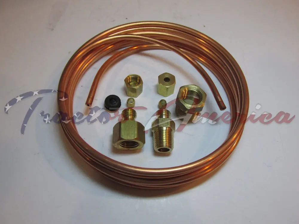 Oil Pressure Gauge Copper Tubing Line Kit 1/8" X 6' For Massey Ferguson Harris 1