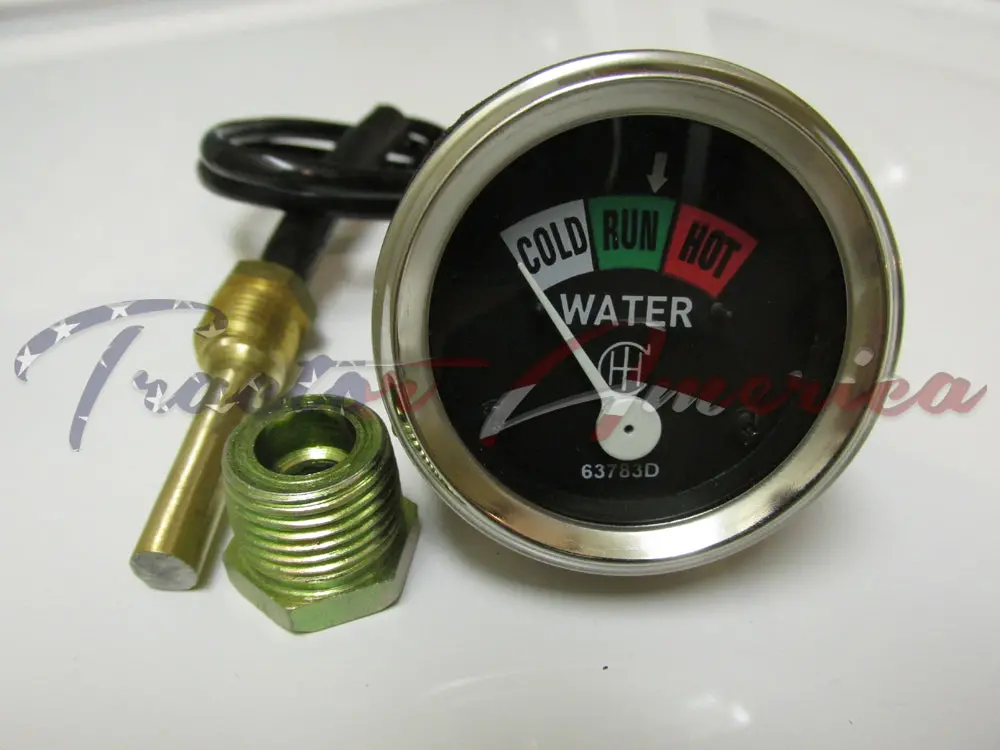 Temperature Gauge For Farmall H M I O T6 (W4-9 Gas & D) 63783D 1939 - 1946 Early 1