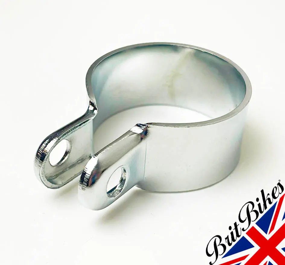 Motorbike Chrome Silencer To Exhaust Pipe Clip 1-3/8" 1
