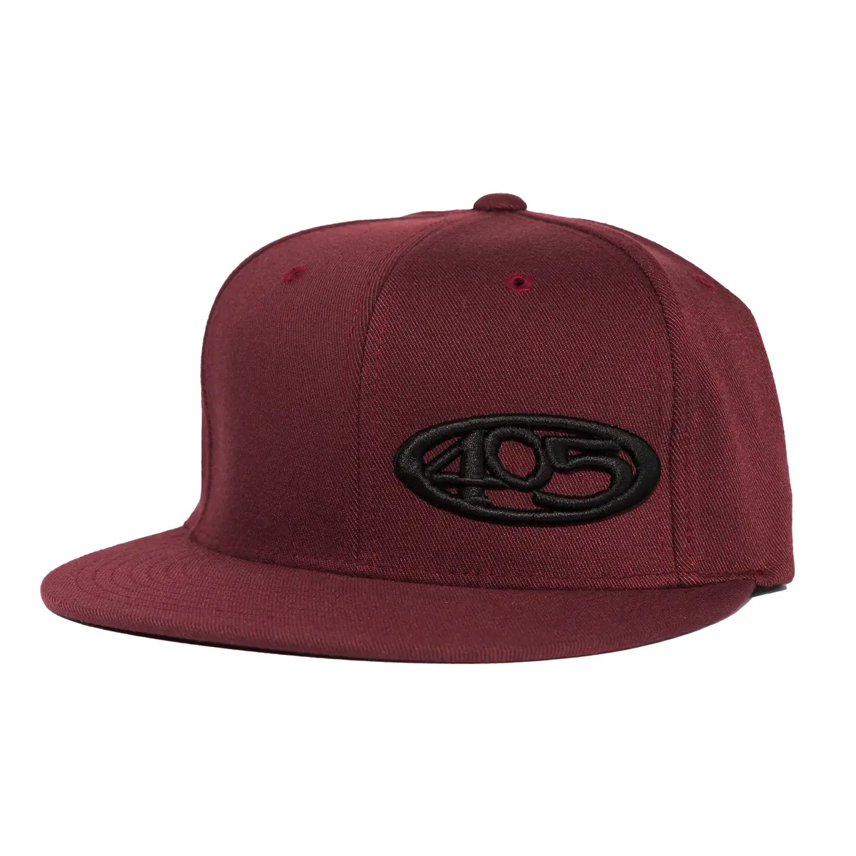 Crimson W/ Black 405 - Flat Brim - Snap Back Hat 1