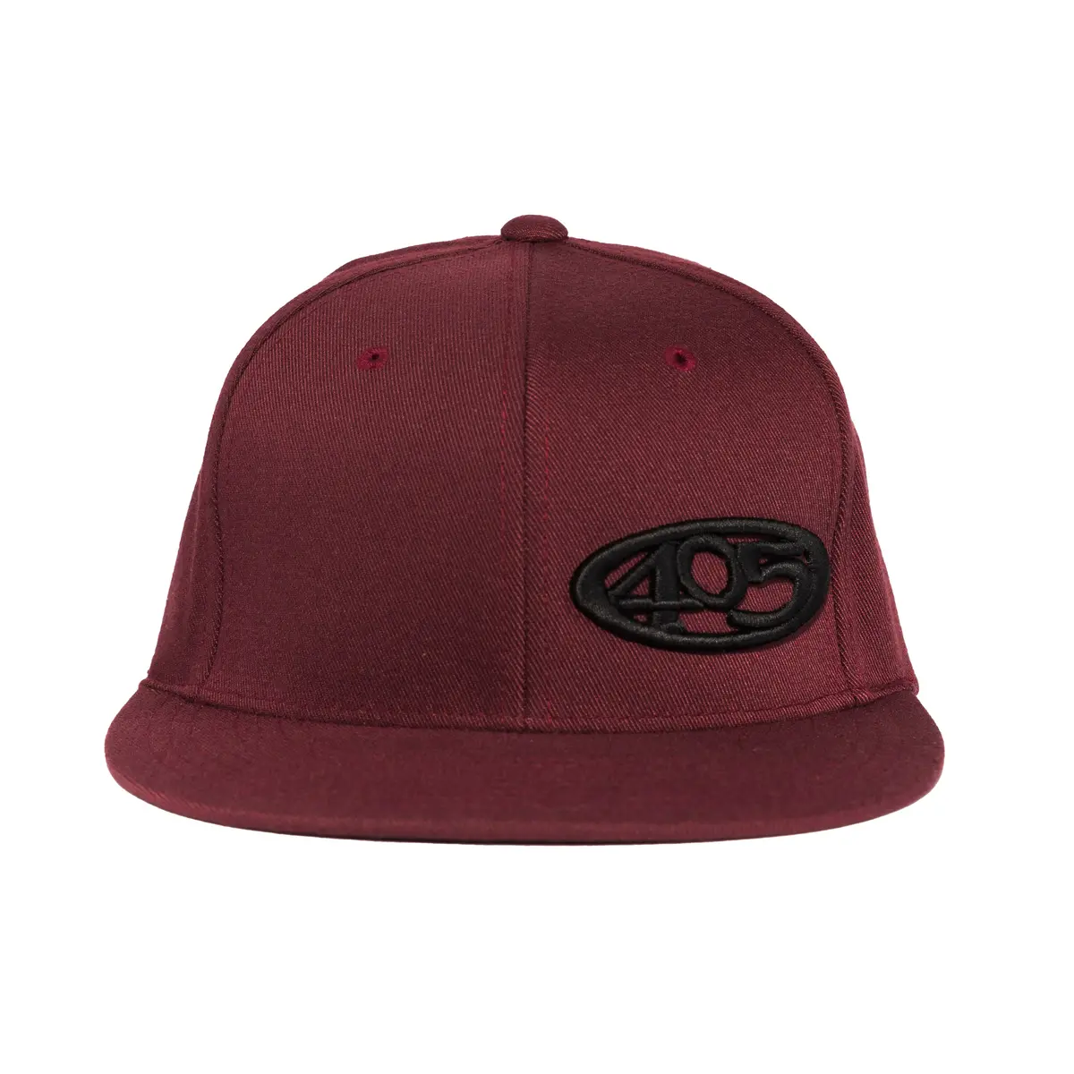 Crimson W/ Black 405 - Flat Brim - Snap Back Hat 2