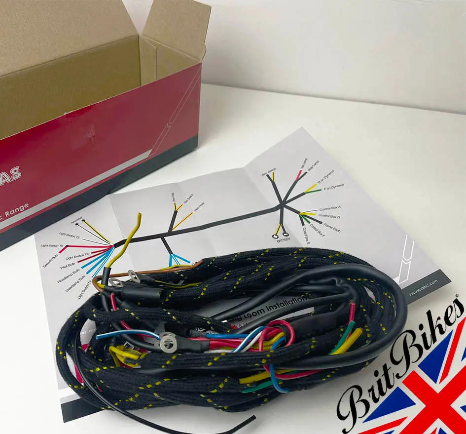 Genuine Lucas Main Wiring Harness Bsa B & M B31 B32 B33 B34 - 865493, 19-0690 1