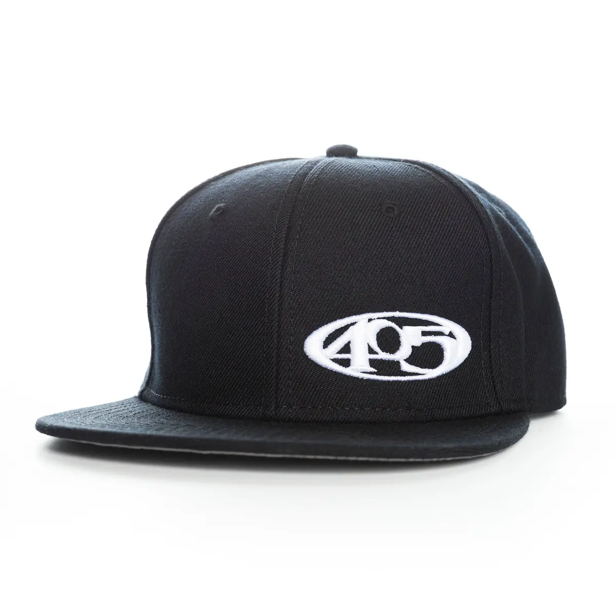 Black W/ White 405 Hat - Snap Back - Flat Brim 1