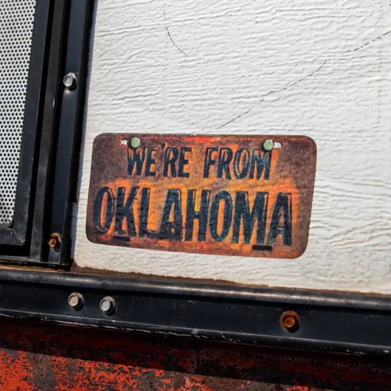 We're From Oklahoma - License Plate Sticker! 2