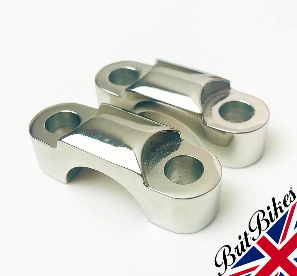 Pair Of Stainless Steel Handlebar Mounting Clamp Bsa Triumph 97-2655 65-5333 1