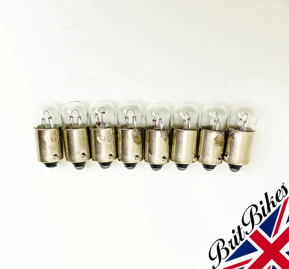 Genuine Lucas Motorcycle Pilot Light Bulb 12V 4W Ba9s Llb233t - Choose Qty 8