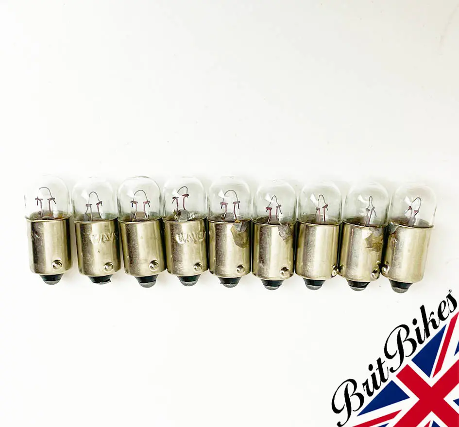 Genuine Lucas Motorcycle Pilot Light Bulb 12V 4W Ba9s Llb233t - Choose Qty 9
