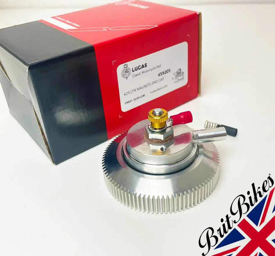 Genuine Lucas Cnc Magneto End Cap For K2fc K2fr Breather & Cut Out - 459205 1